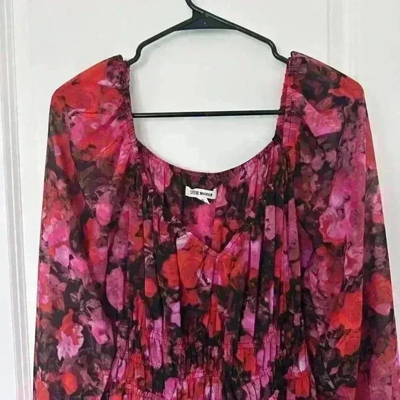 Steve Madden Dress Women's Small Fit & Flare Laine Chiffon Floral Print - Picture 5 of 15